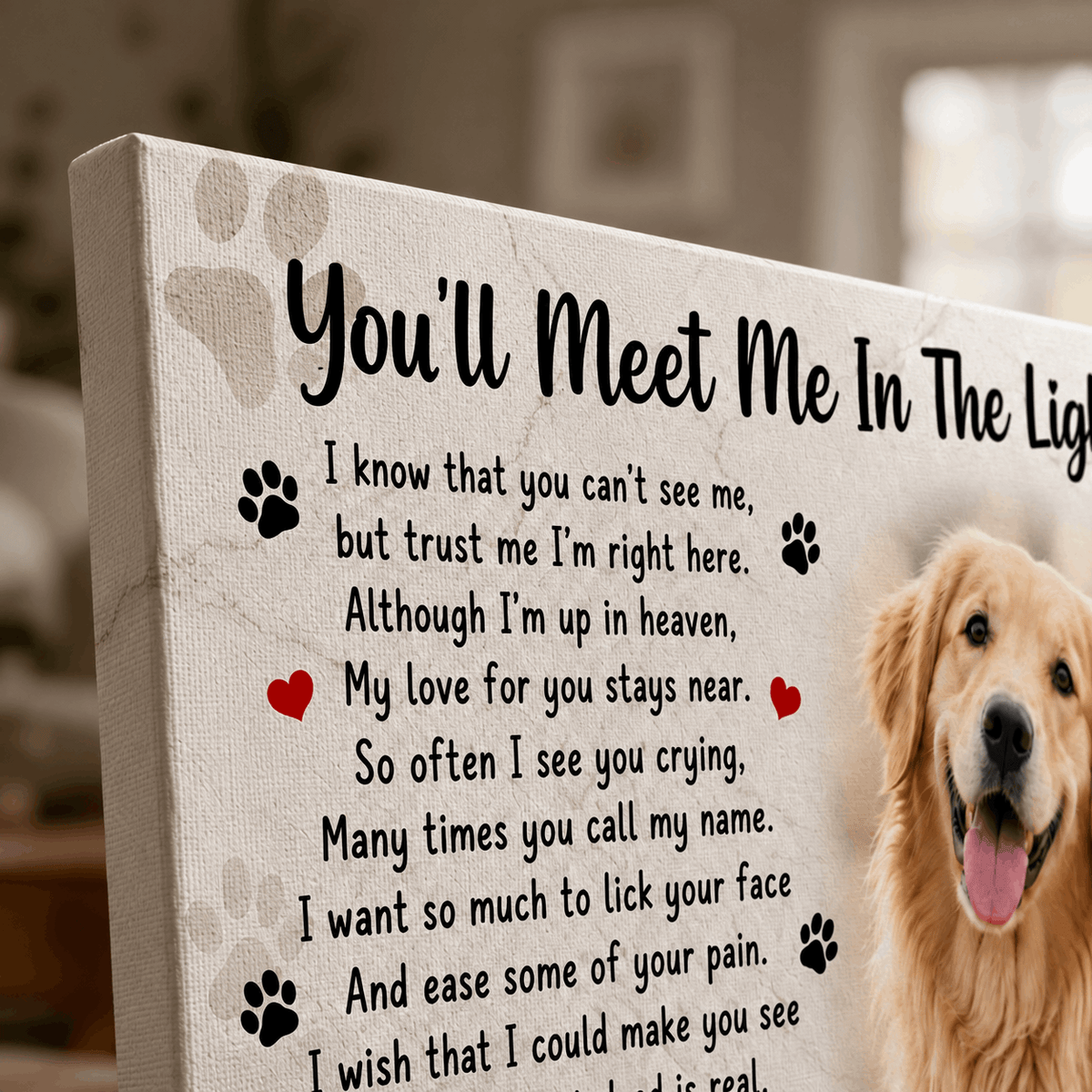 You'll Meet Me In The Light Dog Poem | Dog Memorial Gifts
