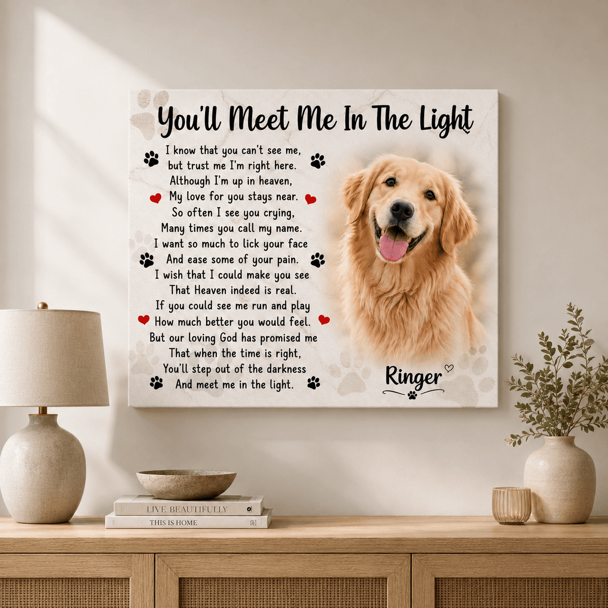 You'll Meet Me In The Light Dog Poem | Dog Memorial Gifts