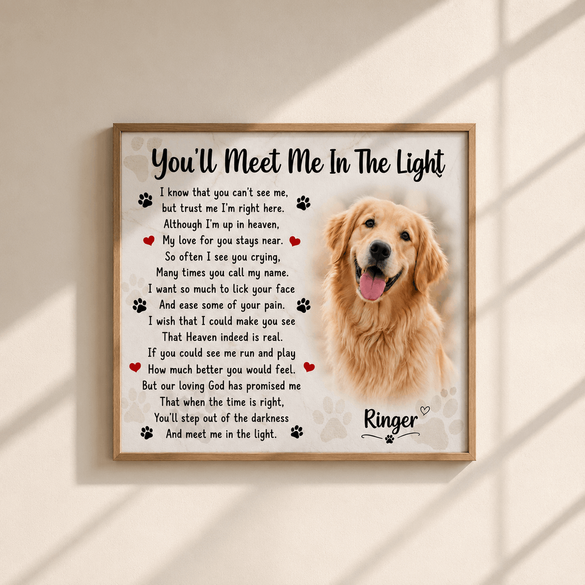 You'll Meet Me In The Light Dog Poem | Dog Memorial Gifts