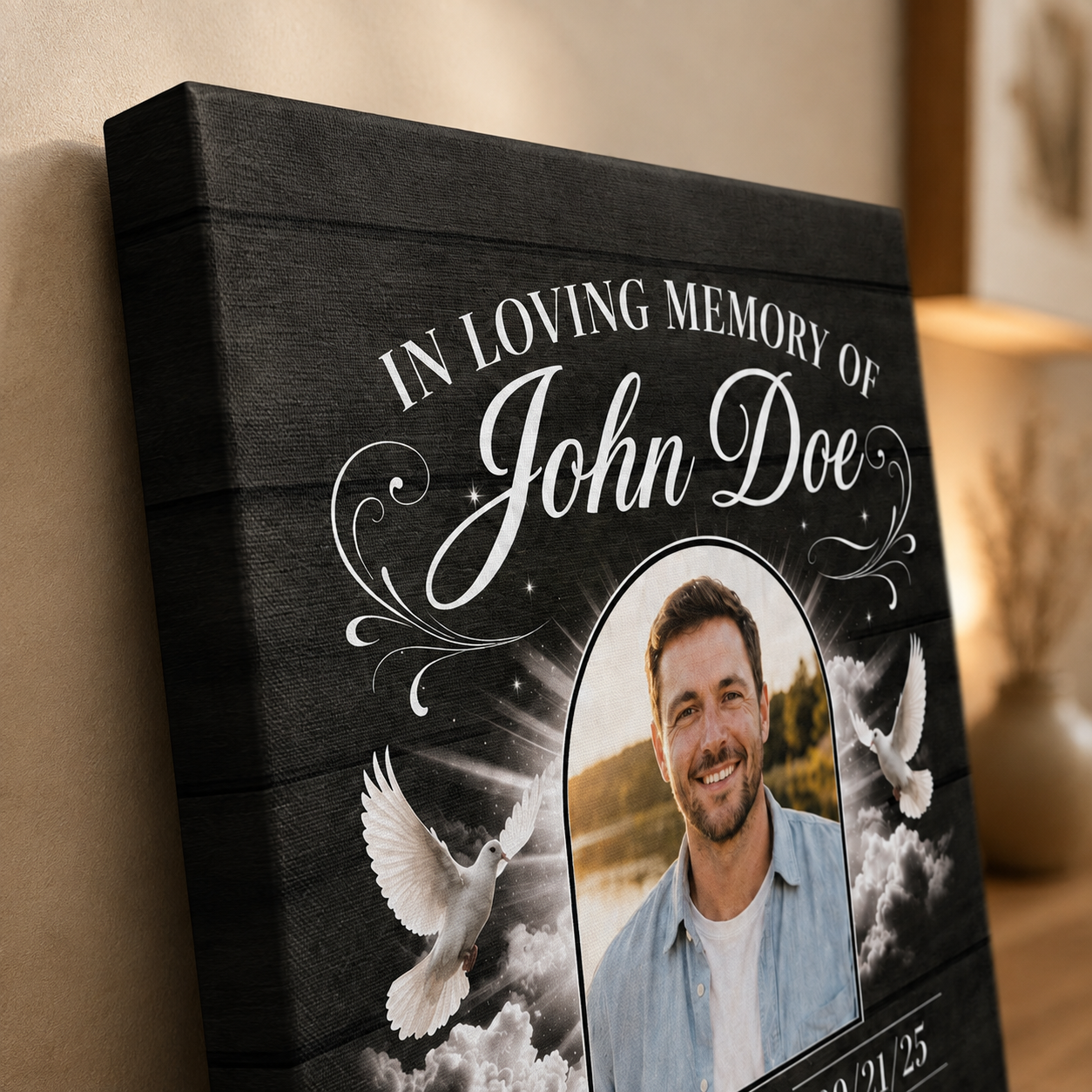 In Loving Memory | Custom Memorial Canvas | Memorial Gift For Loss