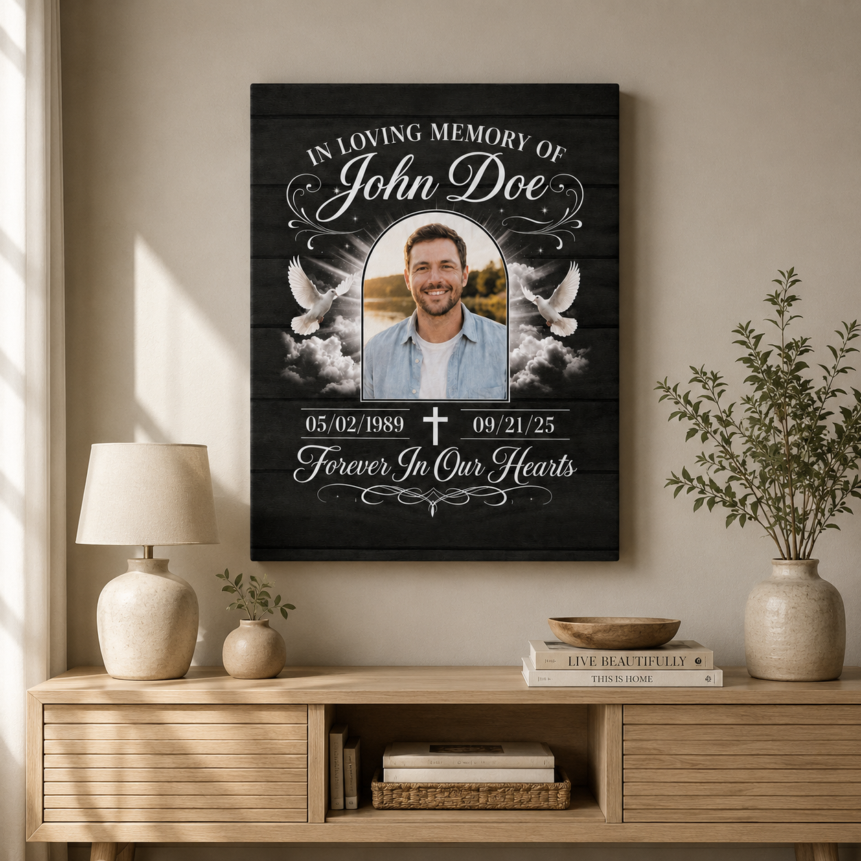 In Loving Memory | Custom Memorial Canvas | Memorial Gift For Loss