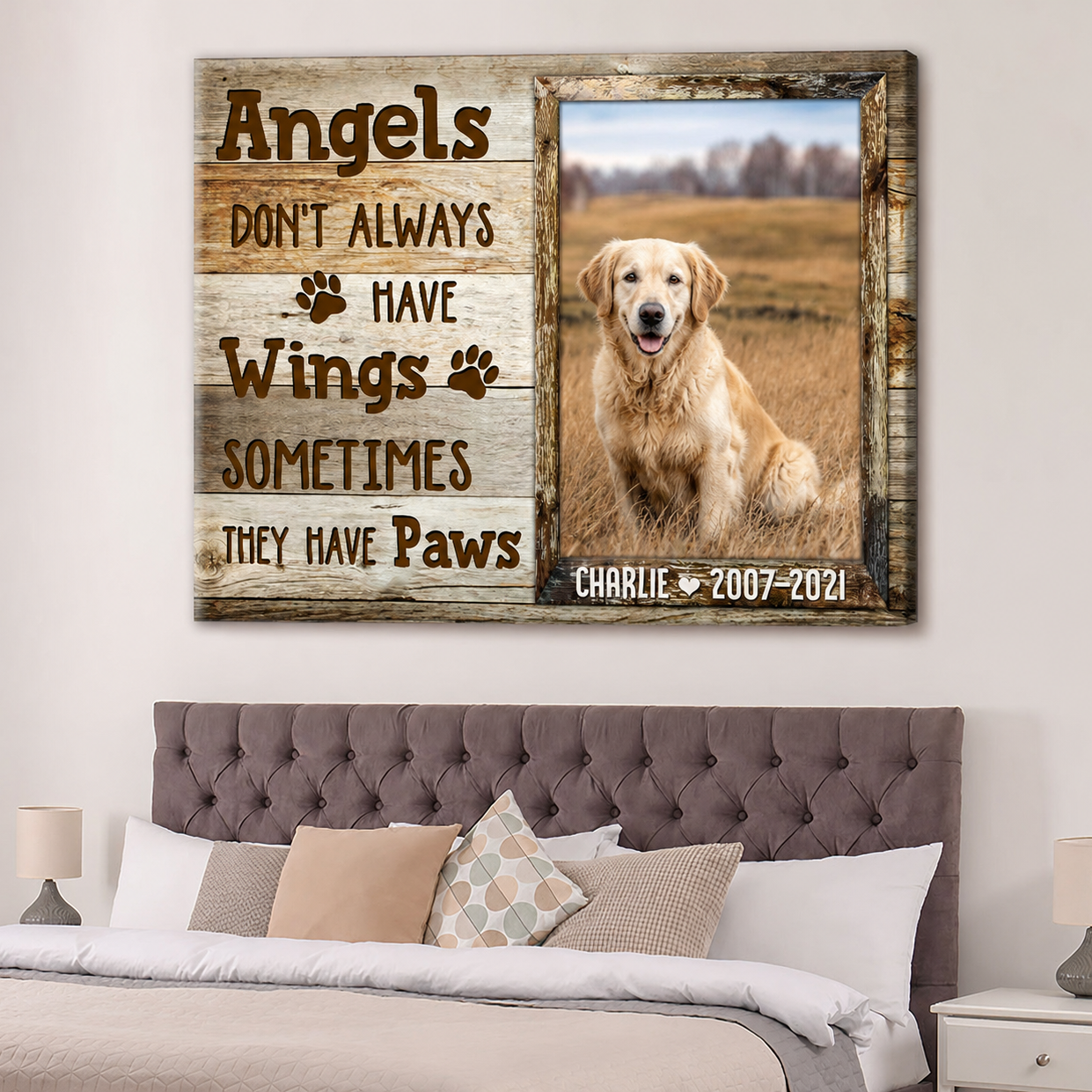 Angle Dont Always Have Wings | Custom Dog Memorial Canvas | Dog Memorial Gifts