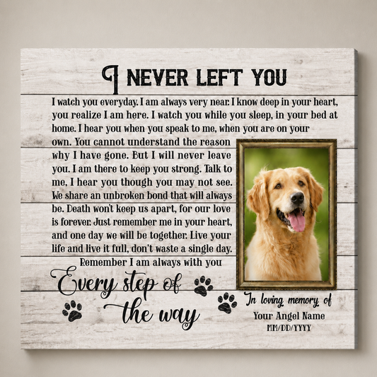 I Never Left You Poem | Custom Dog Memorial Canvas | Dog Memorial Gifts