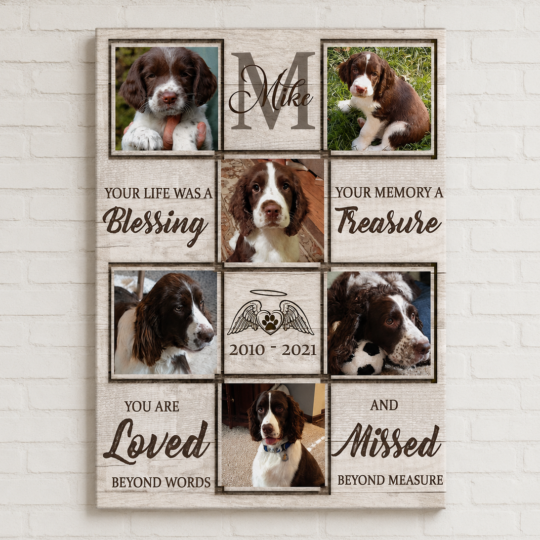Custom Dog Memorial Canvas 