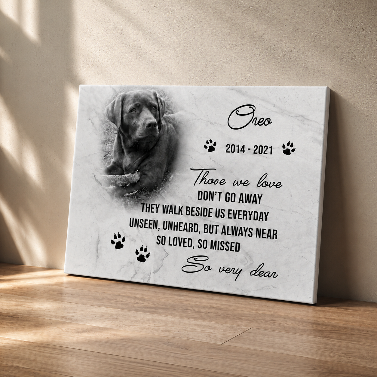 Those We Love Don't Go Away | Custom Dog Memorial Canvas | Dog Memorial Gifts