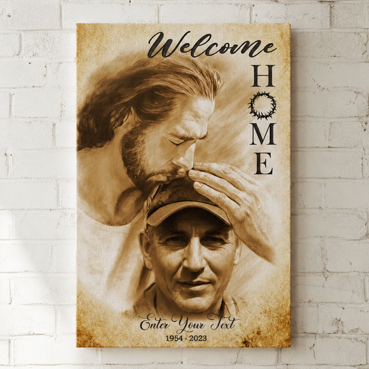 Welcome Home Jesus Memorial Canvas | Memorial Gift For Loss