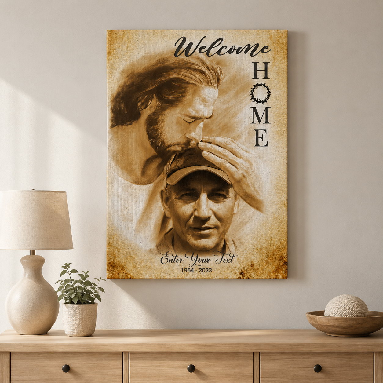 Welcome Home Jesus Memorial Canvas | Memorial Gift For Loss