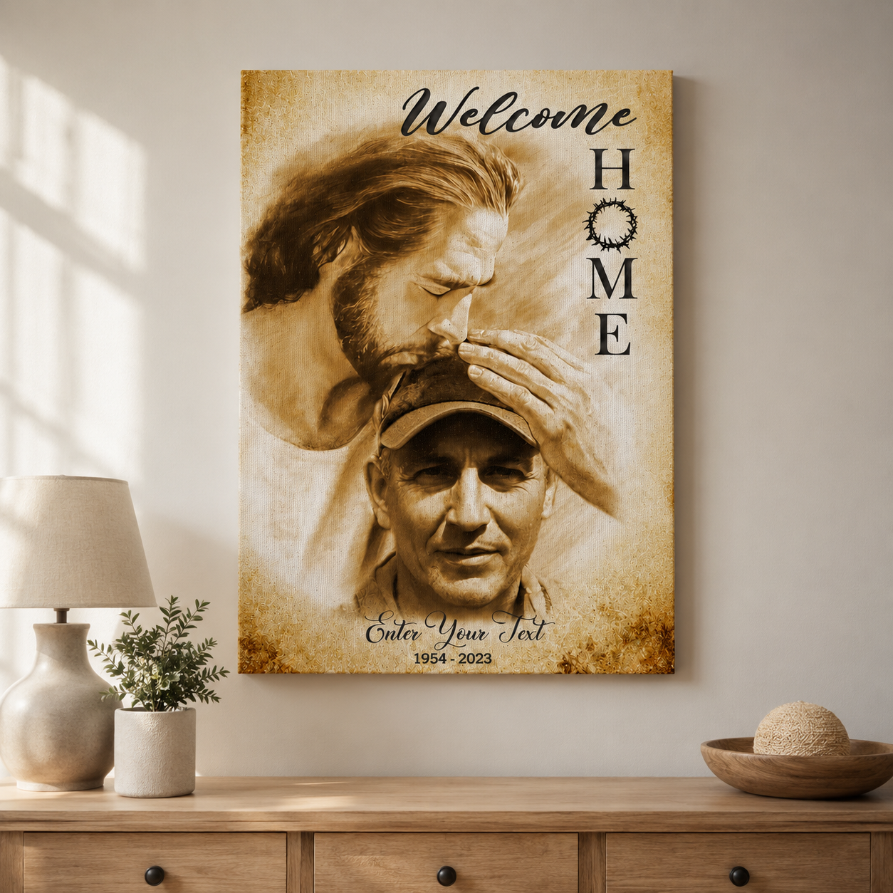 Welcome Home Jesus Memorial Canvas | Memorial Gift For Loss