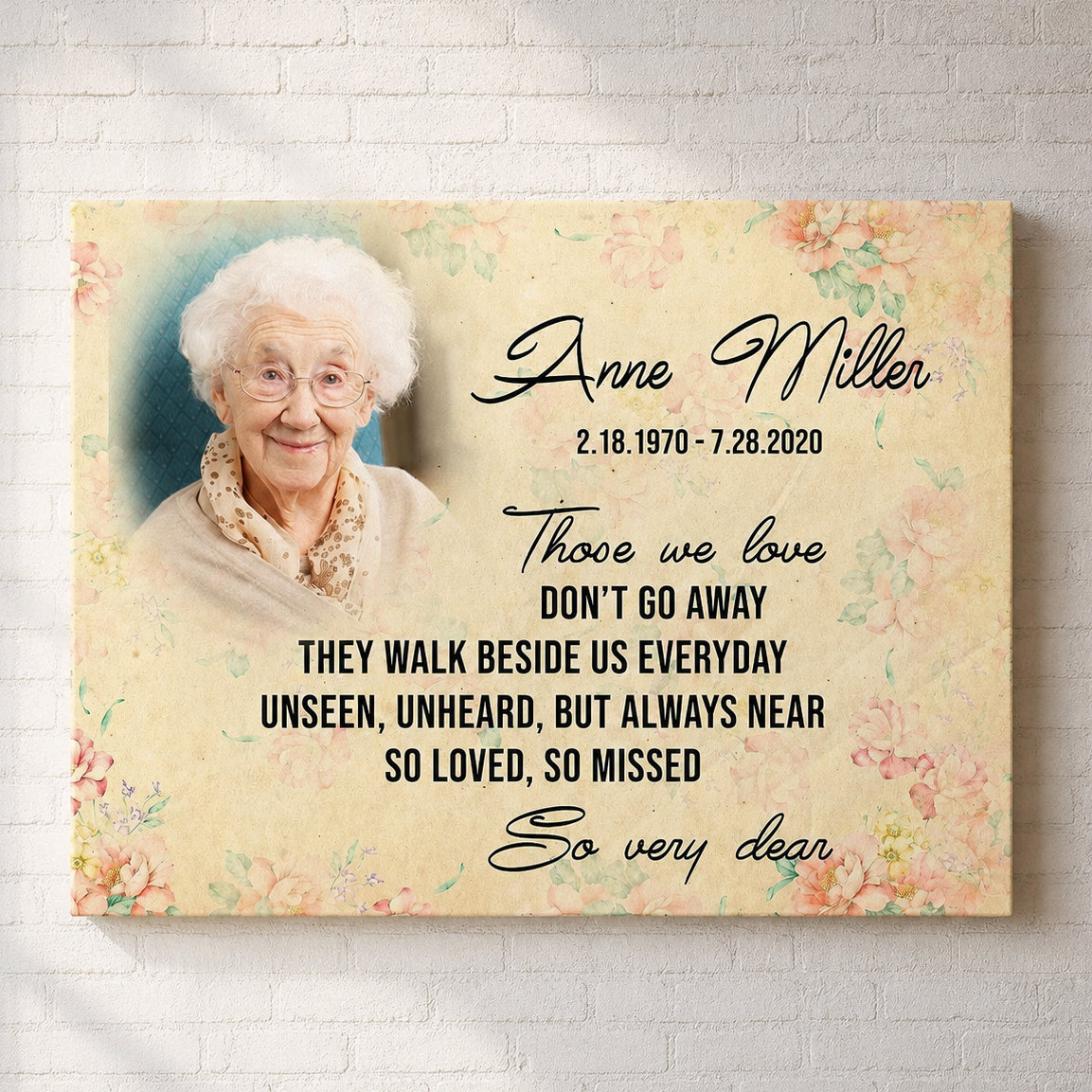 Those We Love Don't Go Away Memorial Canvas For Loss | Memorial Gift For Loss