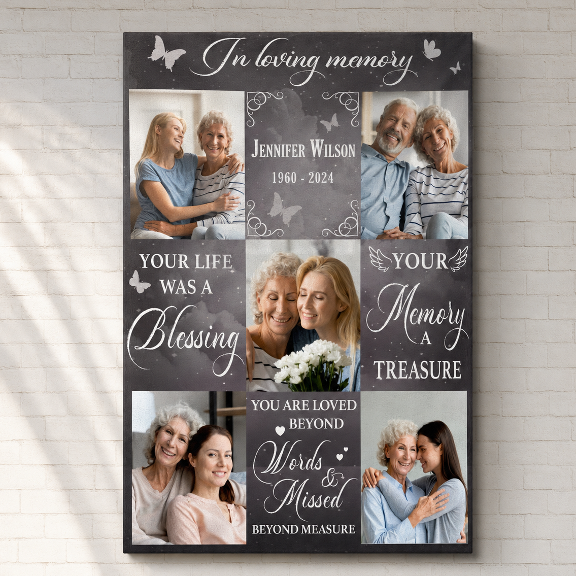 In Loving Memory | Custom Memorial Canvas | Memorial Gift For Loss