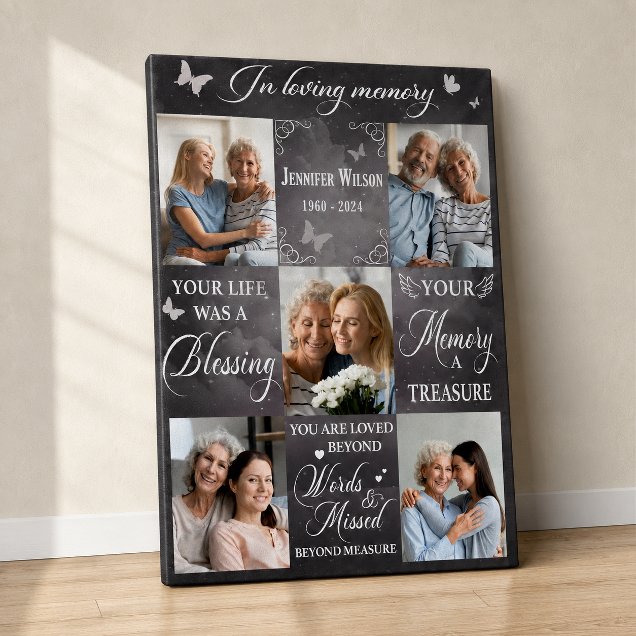 In Loving Memory | Custom Memorial Canvas | Memorial Gift For Loss
