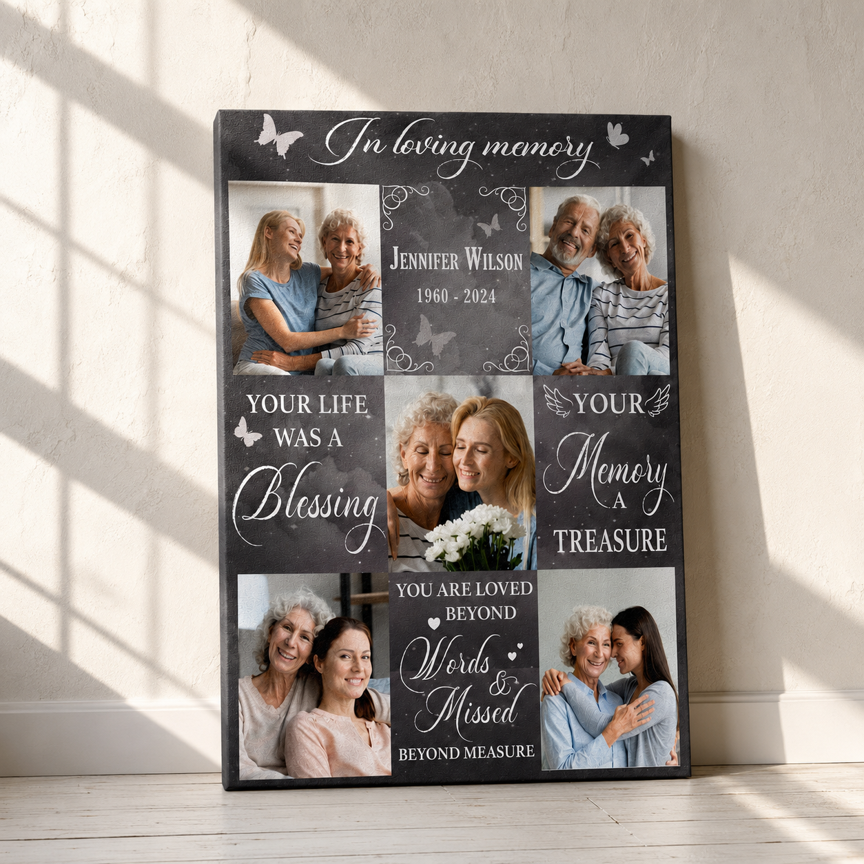 In Loving Memory | Custom Memorial Canvas | Memorial Gift For Loss