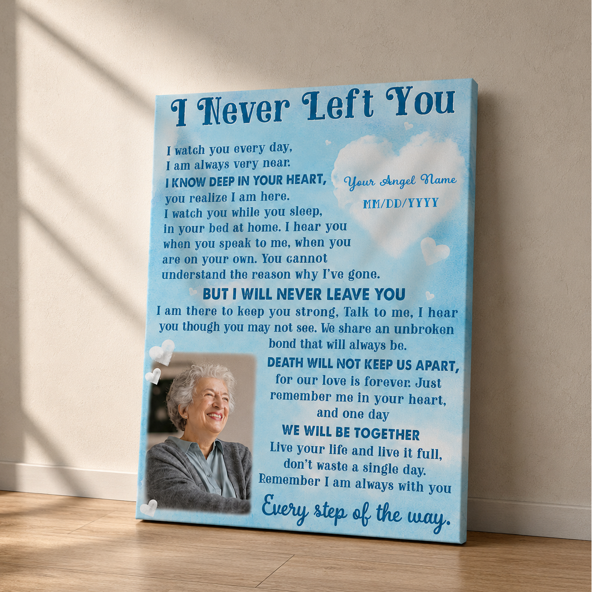 I Never Left You Sympathy Poem Memorial Canvas | Memorial Gift For Loss