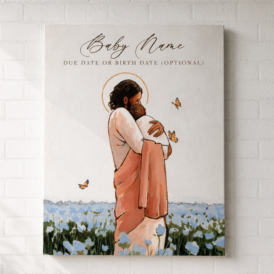 Miscarriage Gift | Jesus Holding Baby Memorial Canvas | Infant Loss Remembrance