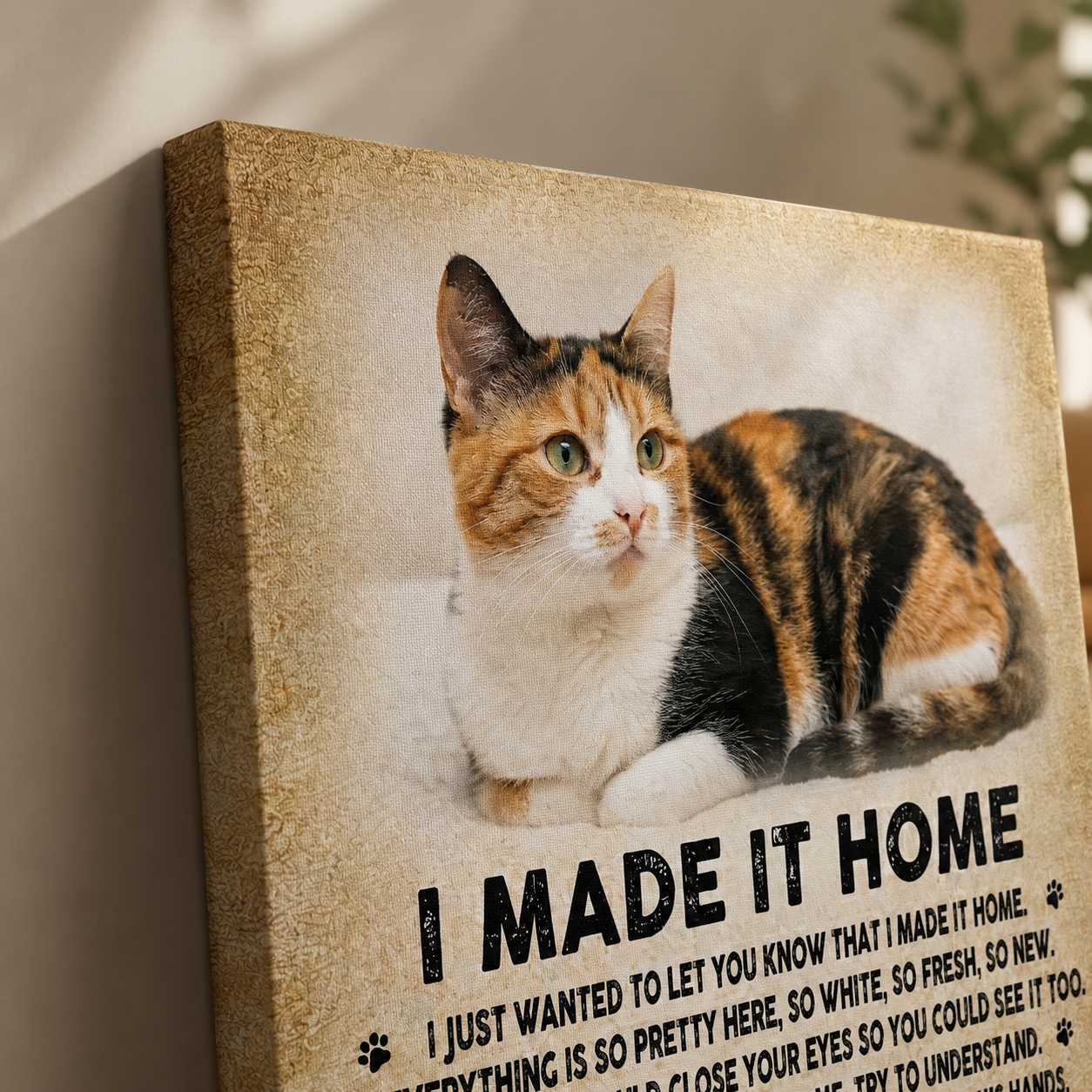 I Made It Home Poem | Custom Cat Memorial Canvas | Cat Memorial Gifts