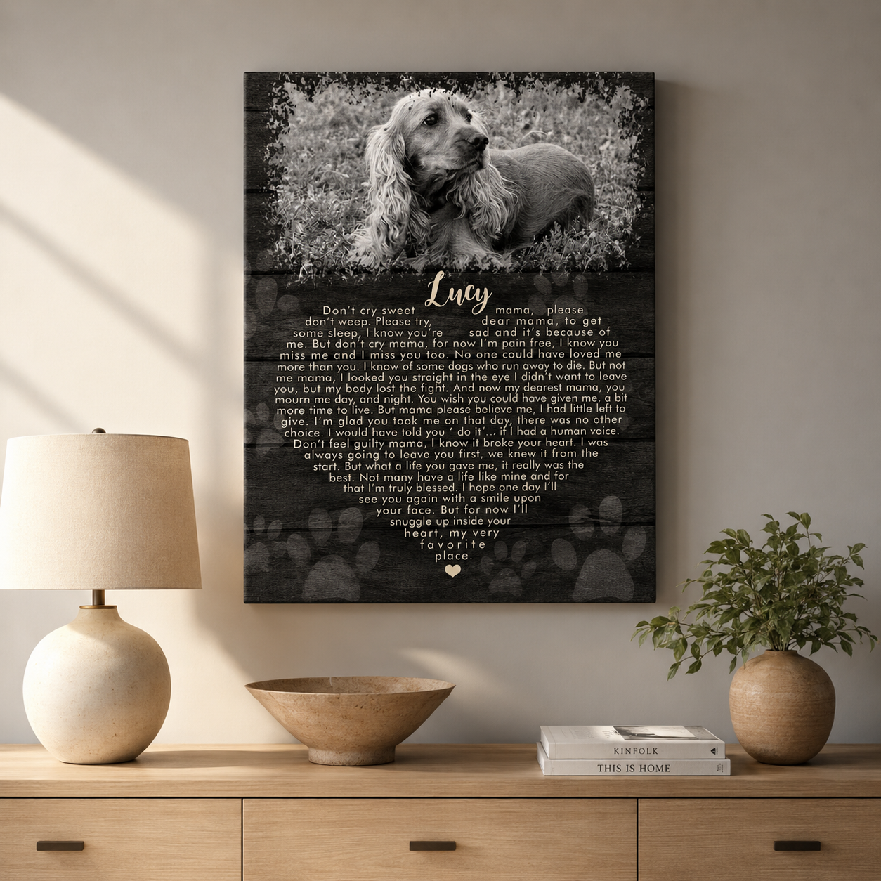 Don't Cry Sweet Mama Dog Poem | Custom Dog Memorial Canvas | Dog Memorial Gifts