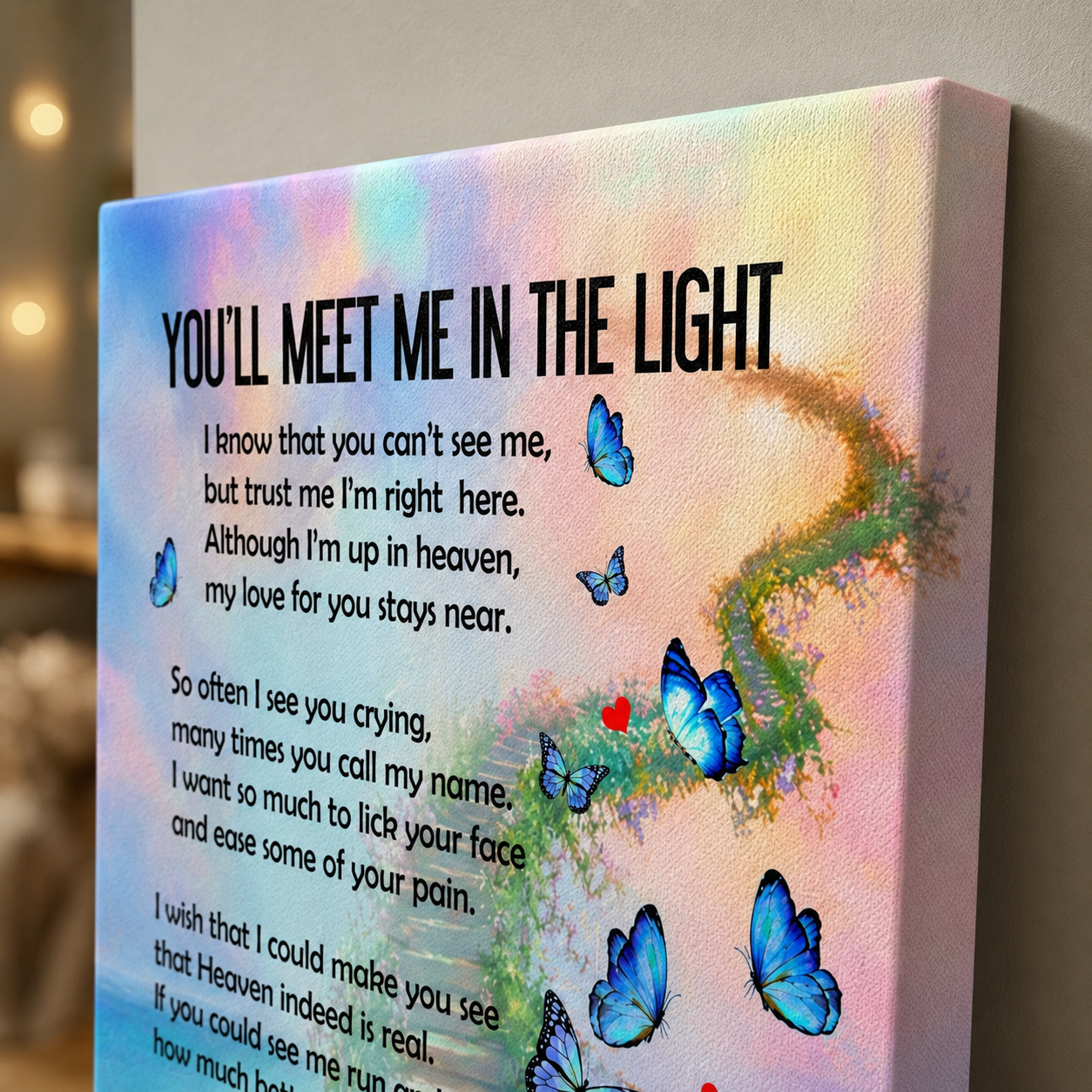 You'll Meet Me In The Light Poem Custom Dog Memorial Canvas 1