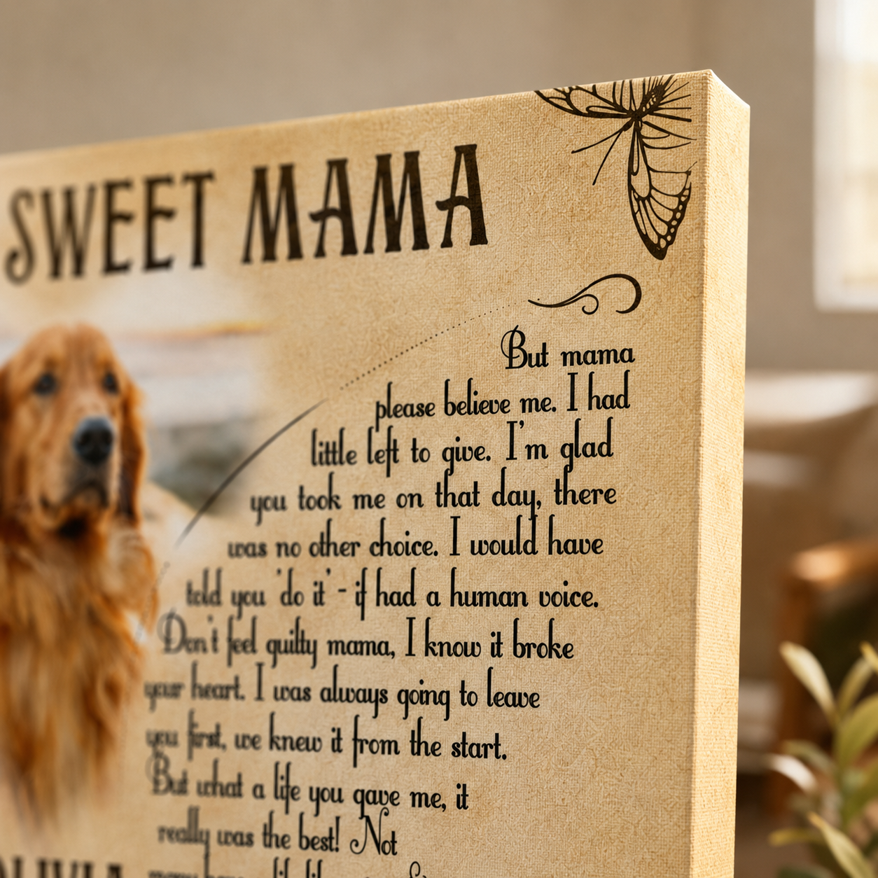 Don't Cry Sweet Mama Dog Poem | Custom Dog Memorial Canvas | Dog Memorial Gifts