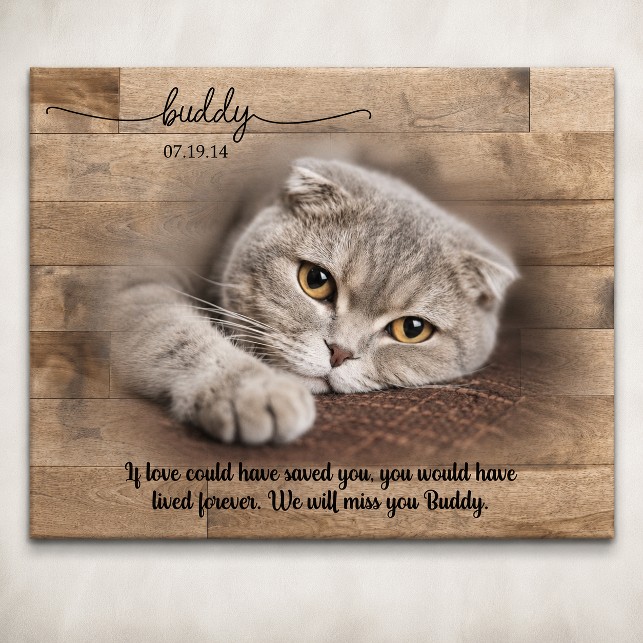 Losing Dog Quote | Custom Cat Memorial Canvas | Cat Memorial Gifts