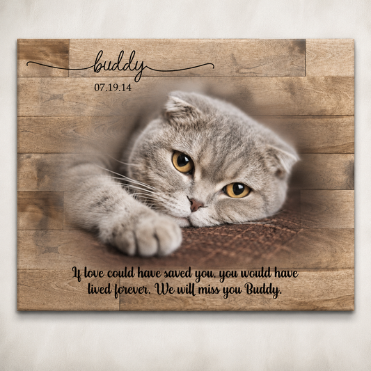Losing Dog Quote | Custom Cat Memorial Canvas | Cat Memorial Gifts