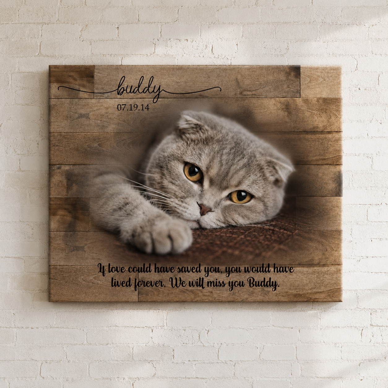 Losing Dog Quote | Custom Cat Memorial Canvas | Cat Memorial Gifts