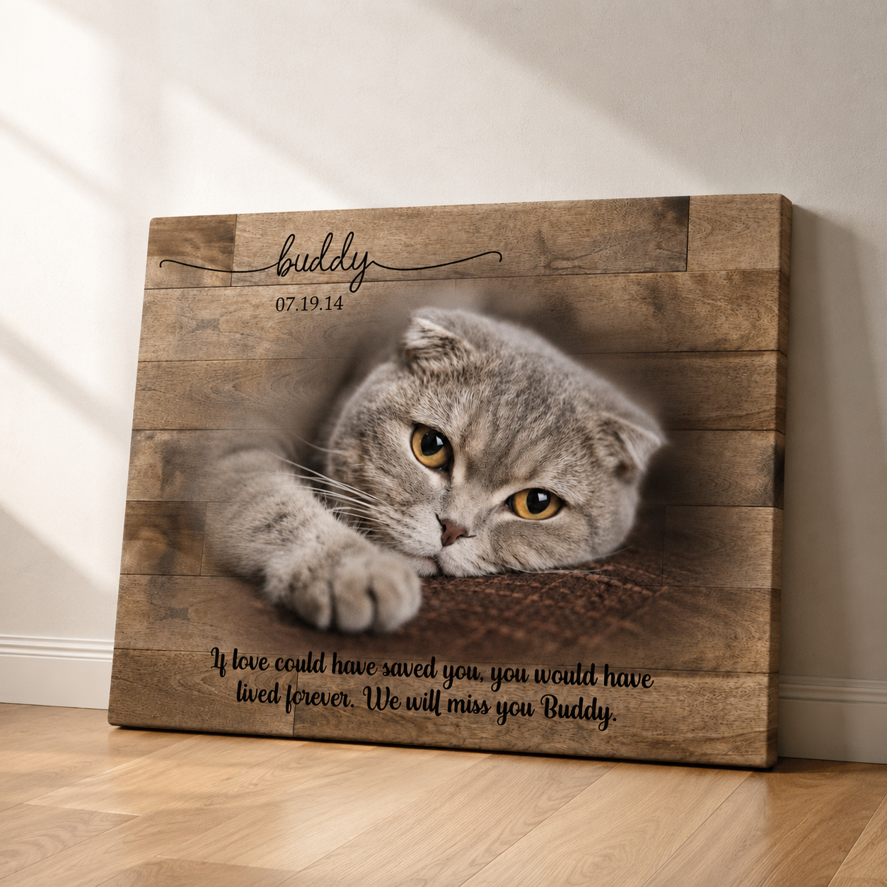 Losing Dog Quote | Custom Cat Memorial Canvas | Cat Memorial Gifts