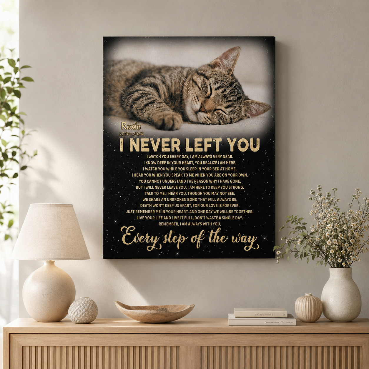 I Never Left You Poem | Custom Cat Memorial Canvas Print