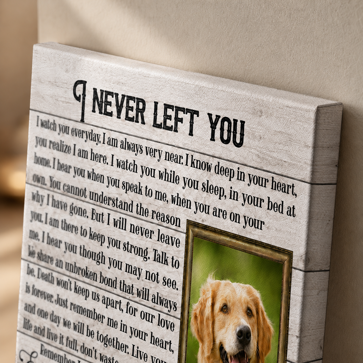 I Never Left You Poem | Custom Dog Memorial Canvas | Dog Memorial Gifts