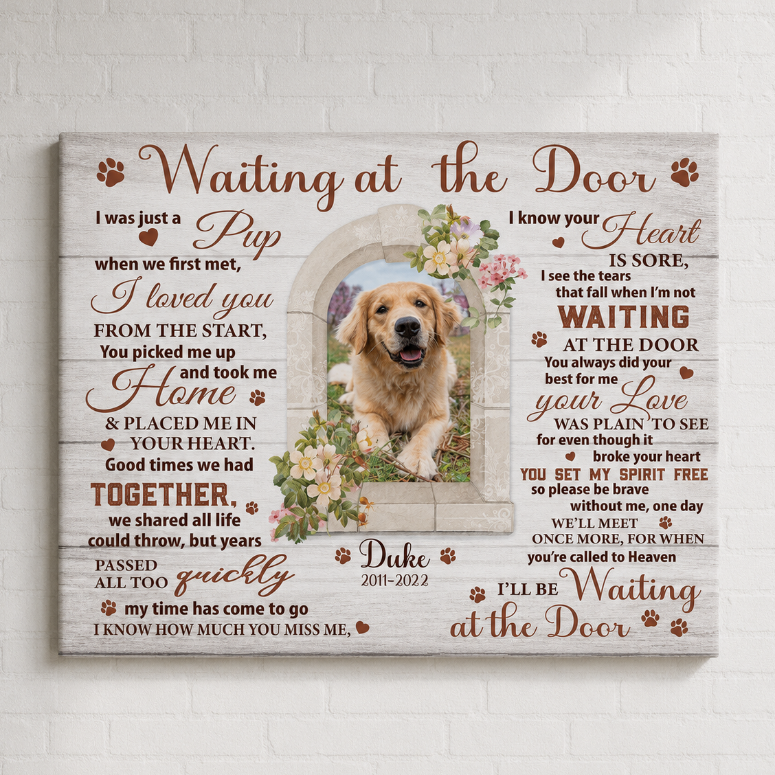 Custom Dog Memorial Canvas 