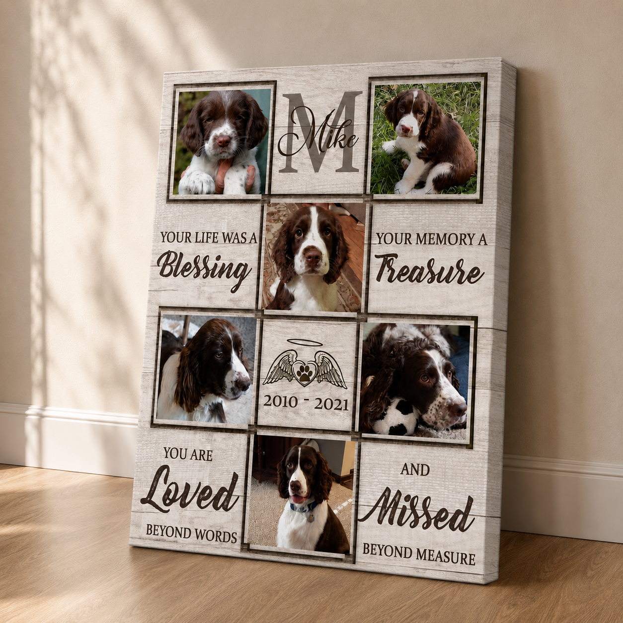 Custom Photo Dog Memorial Canvas Print
