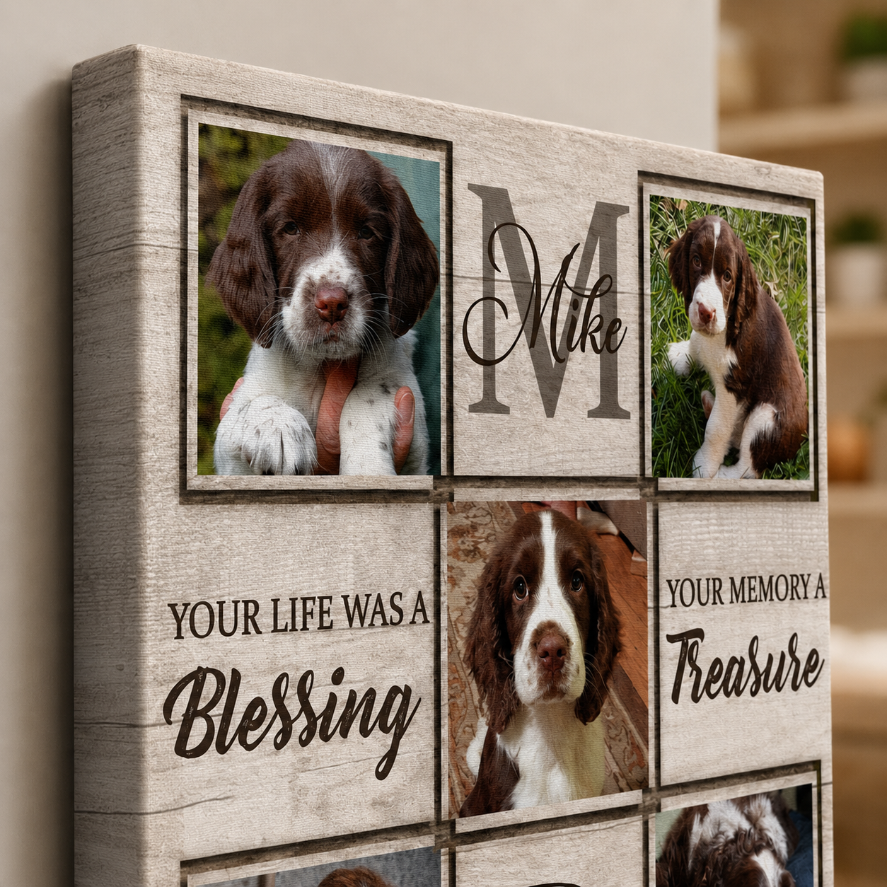 Custom Photo Dog Memorial Canvas Print