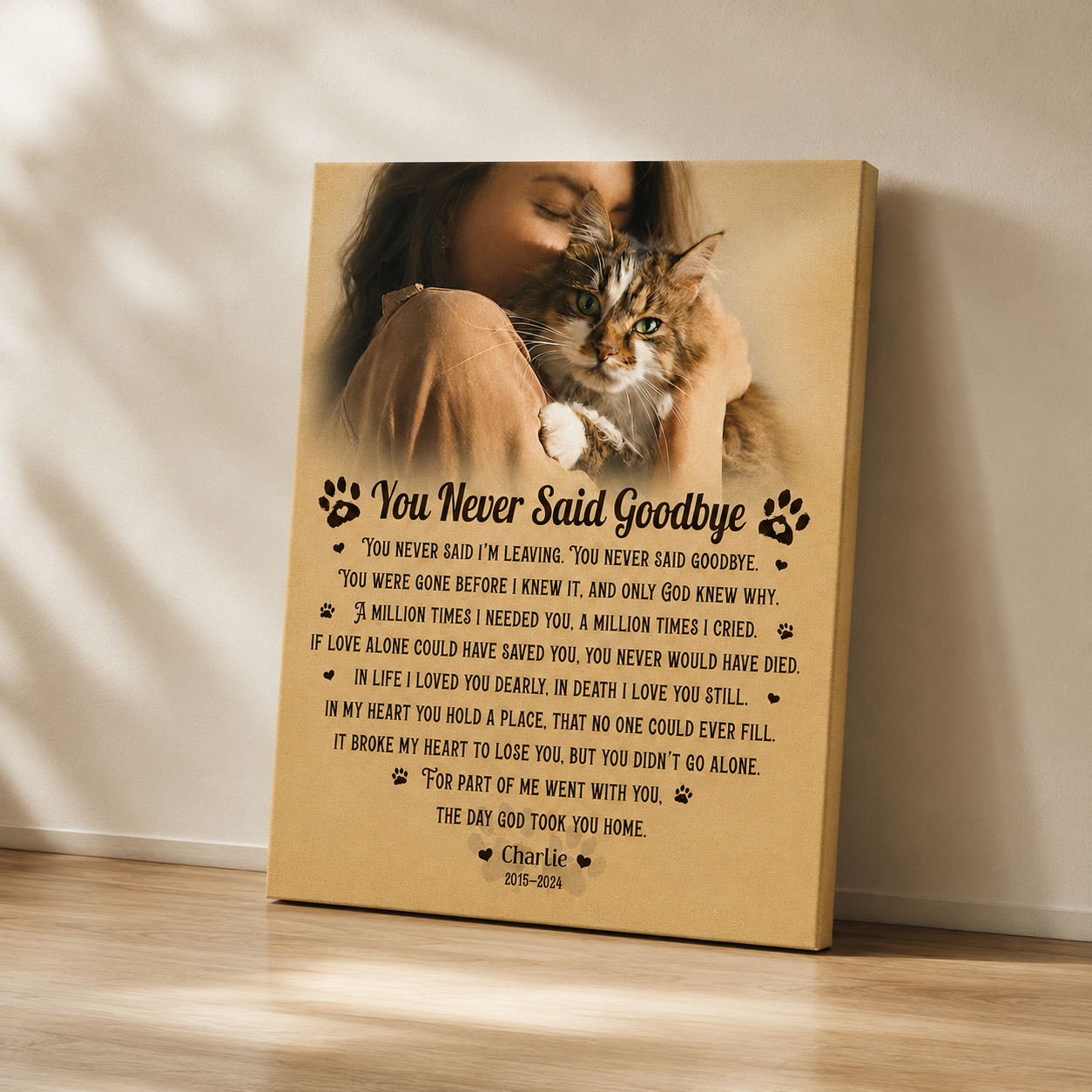 You Never Said Goodbye Dog Poem | Custom Dog Memorial Canvas Print