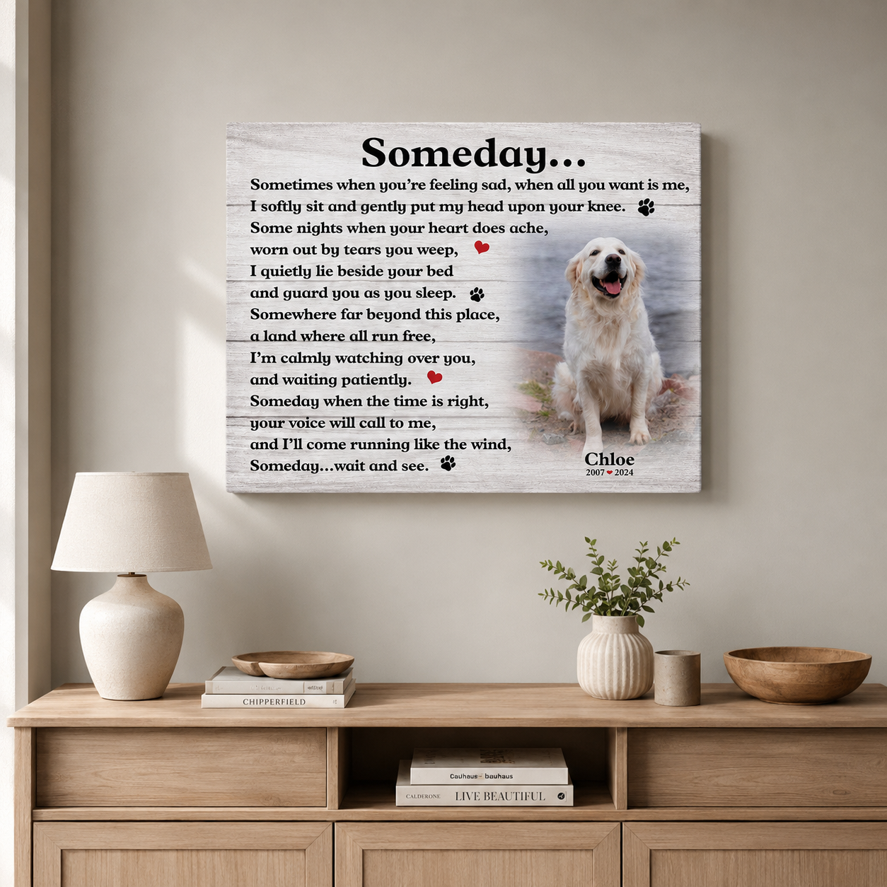 Someday Dog Poem | Custom Dog Memorial Canvas Print