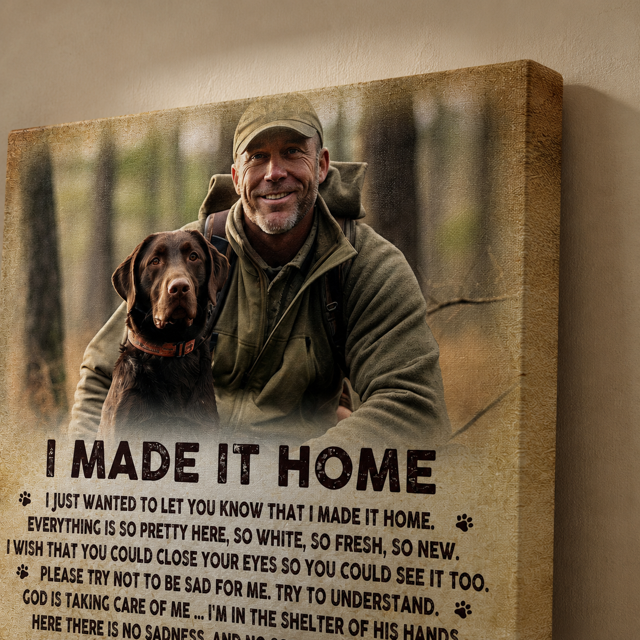 I Made It Home Poem | Custom Dog Memorial Canvas | Dog Memorial Gifts
