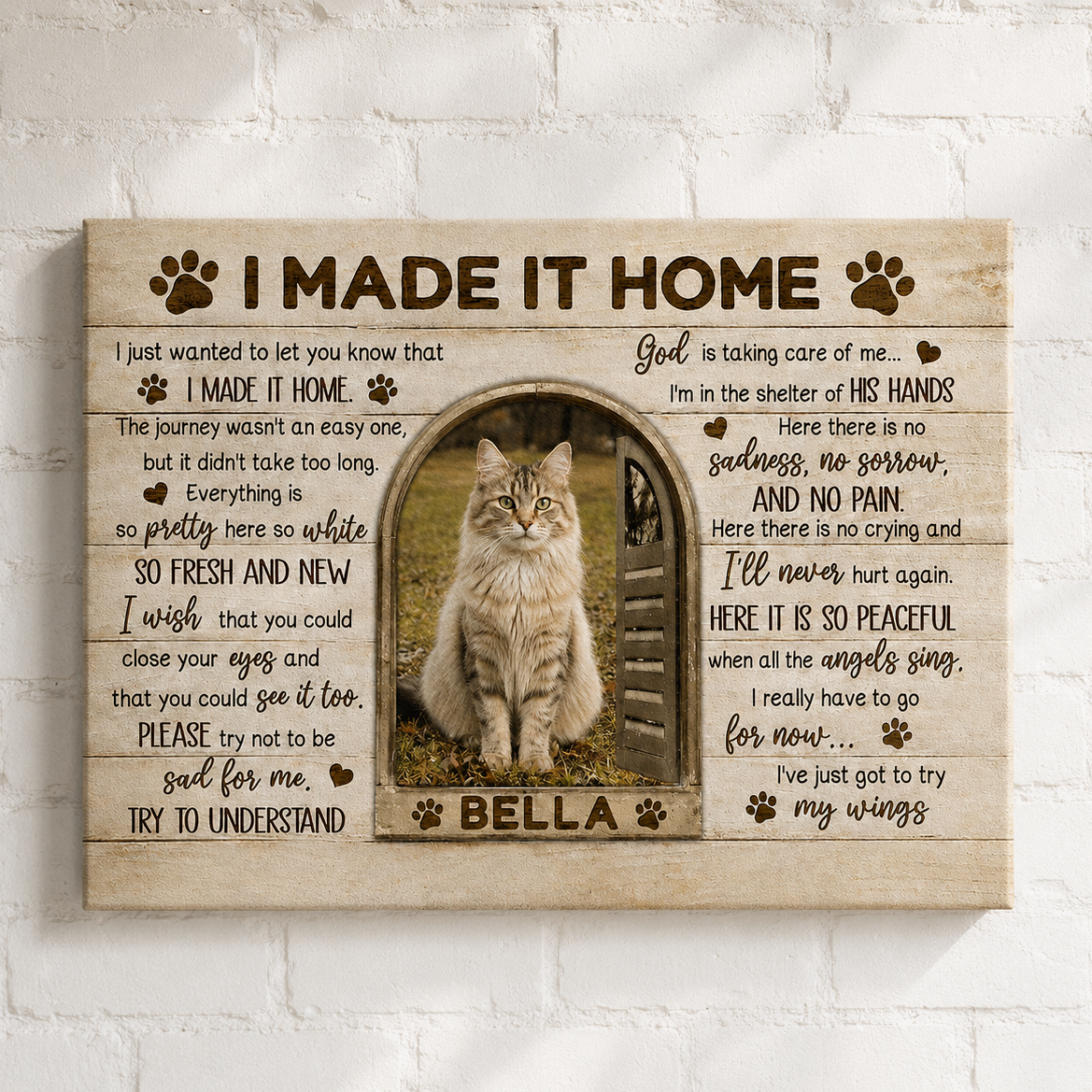 I Made It Home Poem | Custom Dog Memorial Canvas | Dog Memorial Gifts