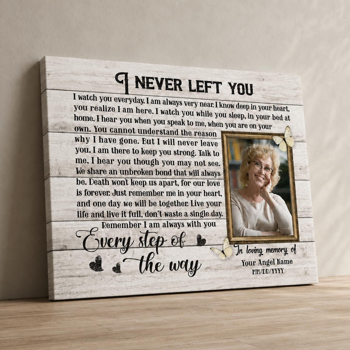 I Never Left You Poem | Custom Memorial Canvas Print