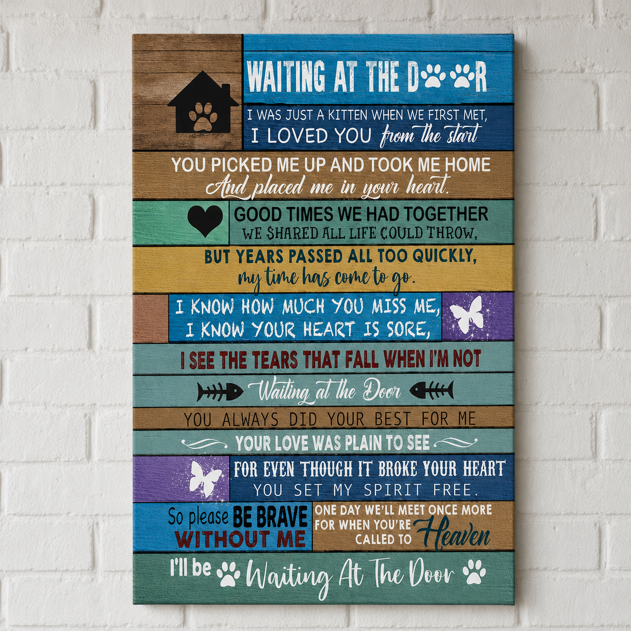 Waiting At The Door Dog Poem | Custom Dog Memorial Canvas Print