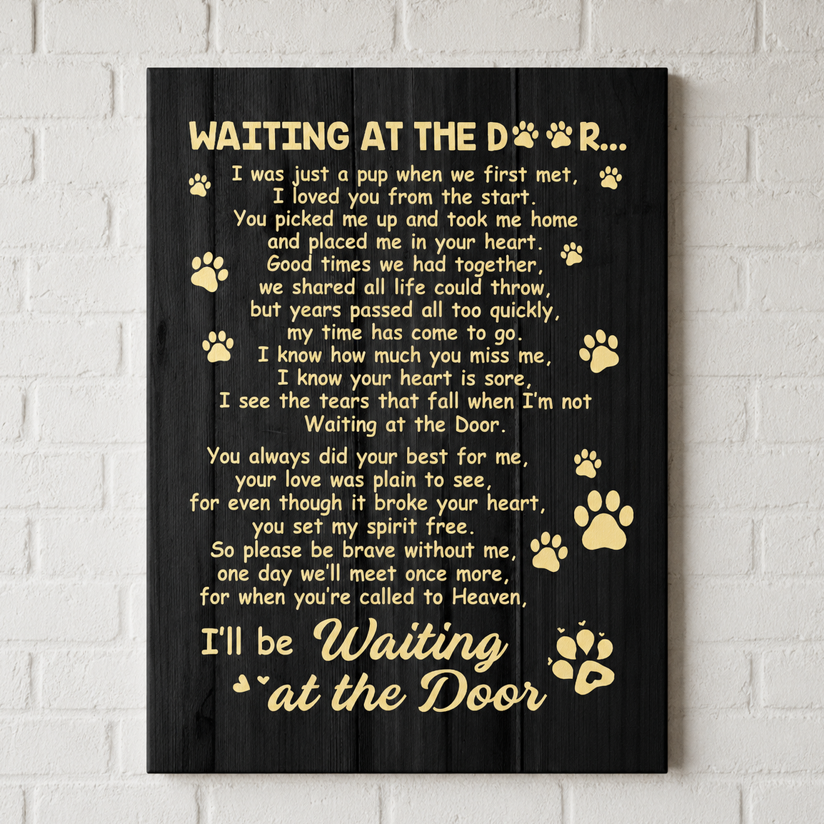 Waiting At The Door Dog Poem | Custom Dog Memorial Canvas Print