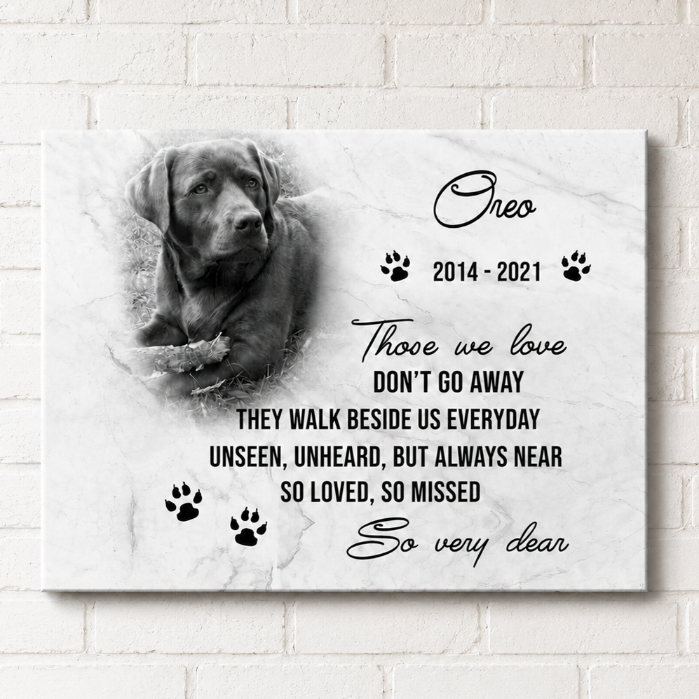 Those We Love Don't Go Away | Custom Dog Memorial Canvas | Dog Memorial Gifts