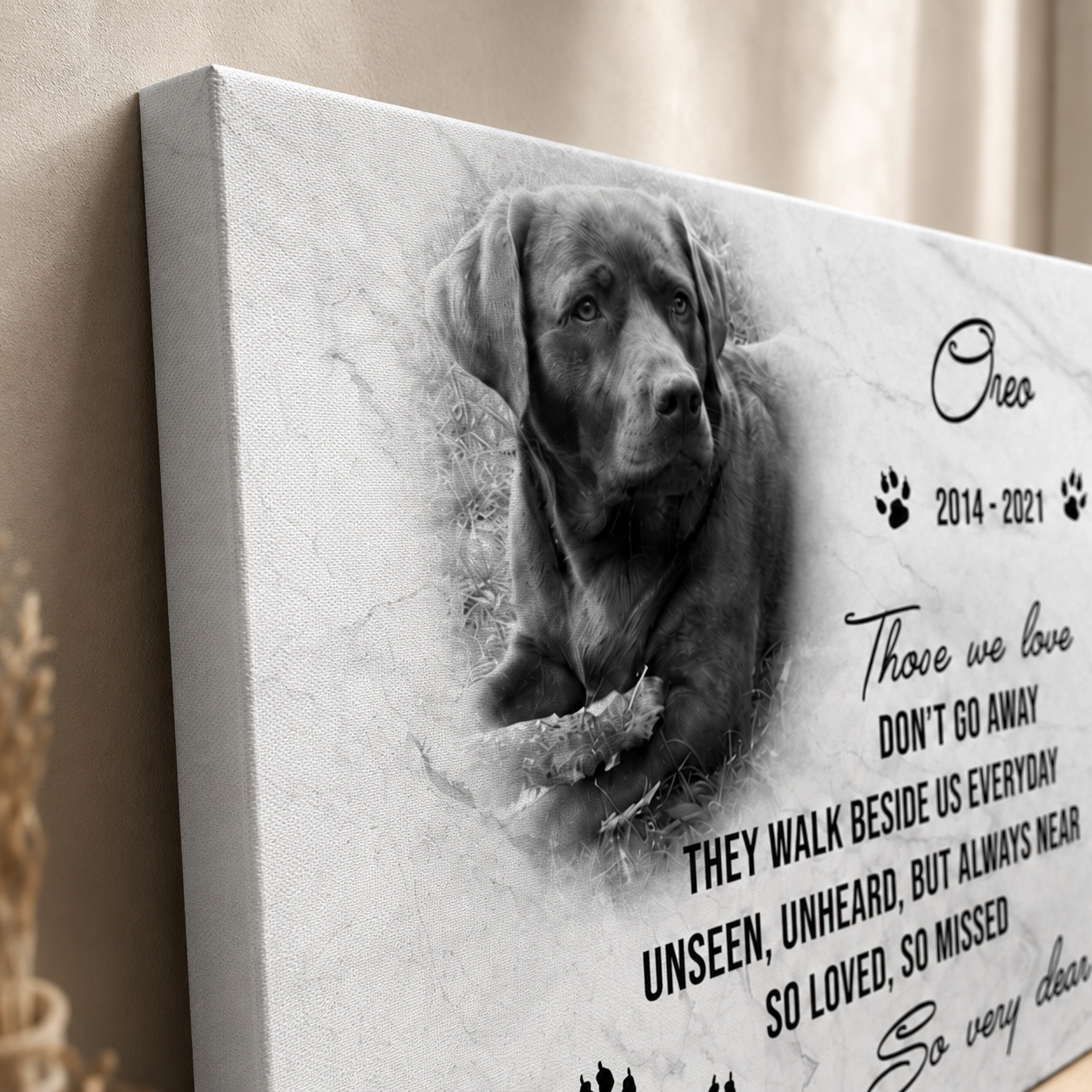 Those We Love Don't Go Away | Custom Dog Memorial Canvas | Dog Memorial Gifts