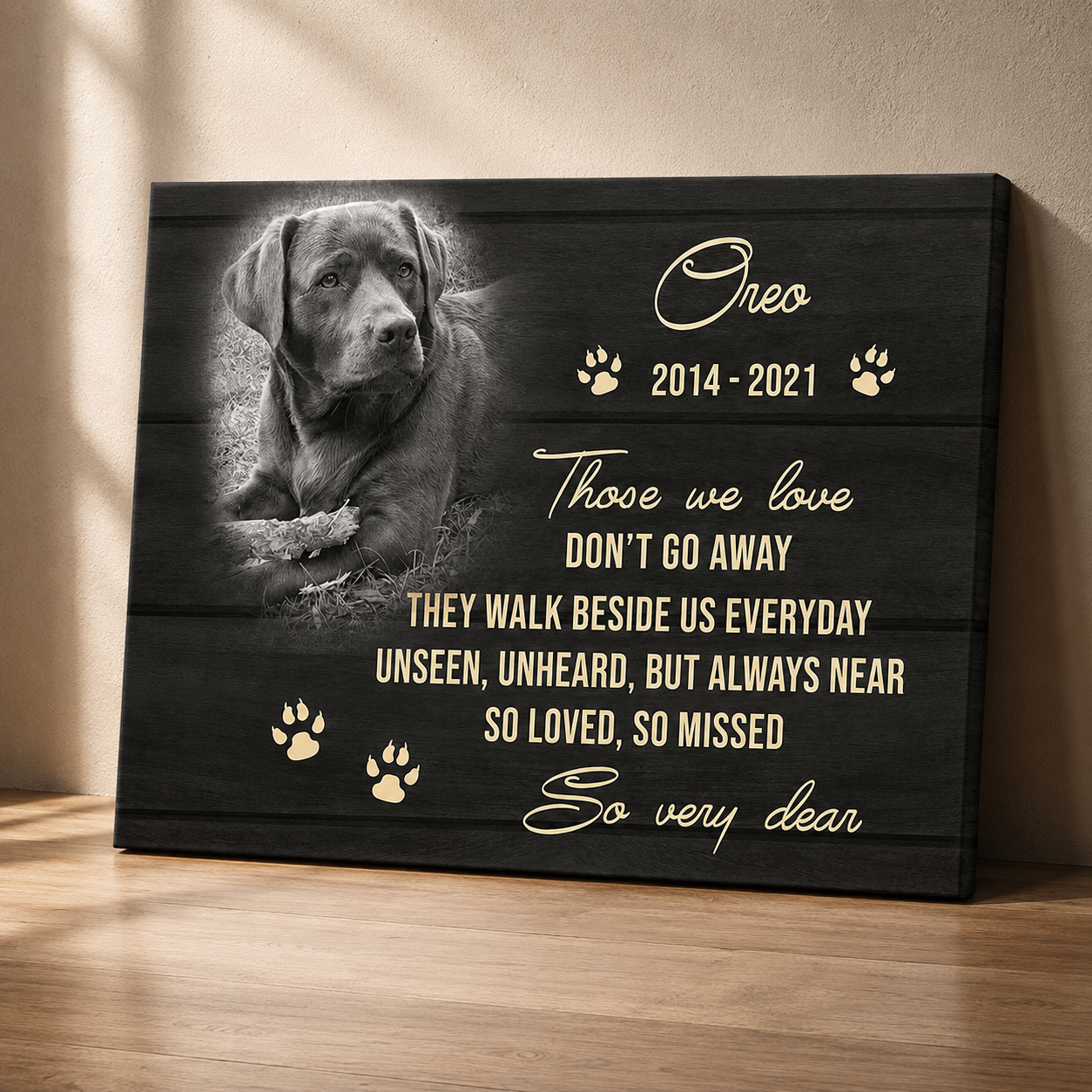 Those We Love Don't Go Away | Custom Dog Memorial Canvas | Dog Memorial Gifts
