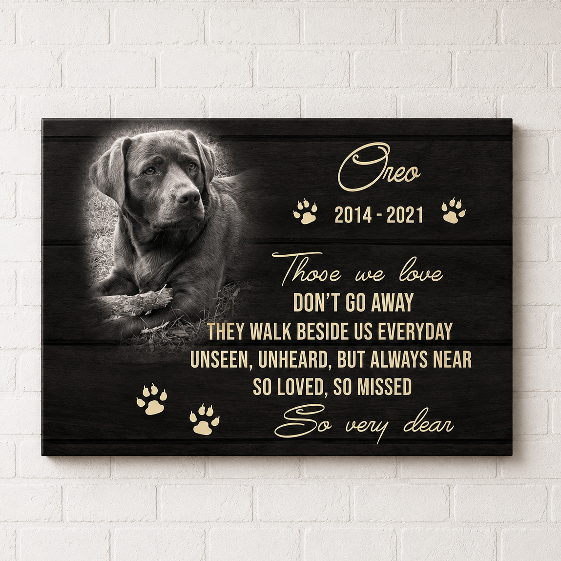 Those We Love Don't Go Away | Custom Dog Memorial Canvas | Dog Memorial Gifts