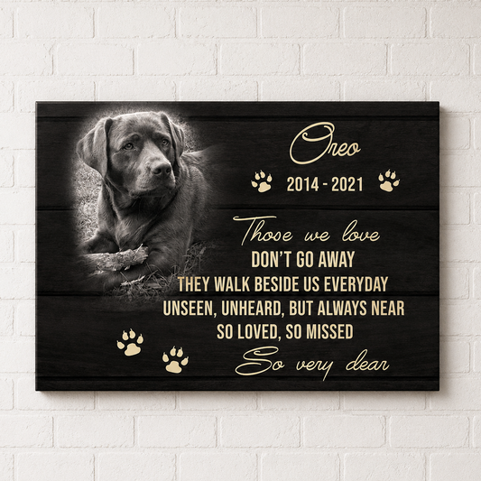 Those We Love Don't Go Away | Custom Dog Memorial Canvas | Dog Memorial Gifts