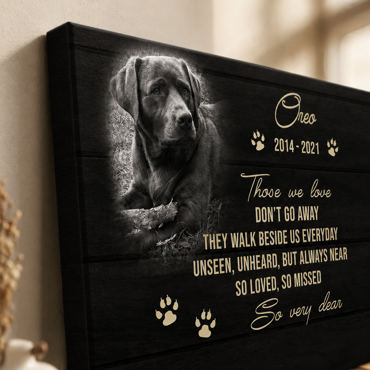 Those We Love Don't Go Away | Custom Dog Memorial Canvas | Dog Memorial Gifts