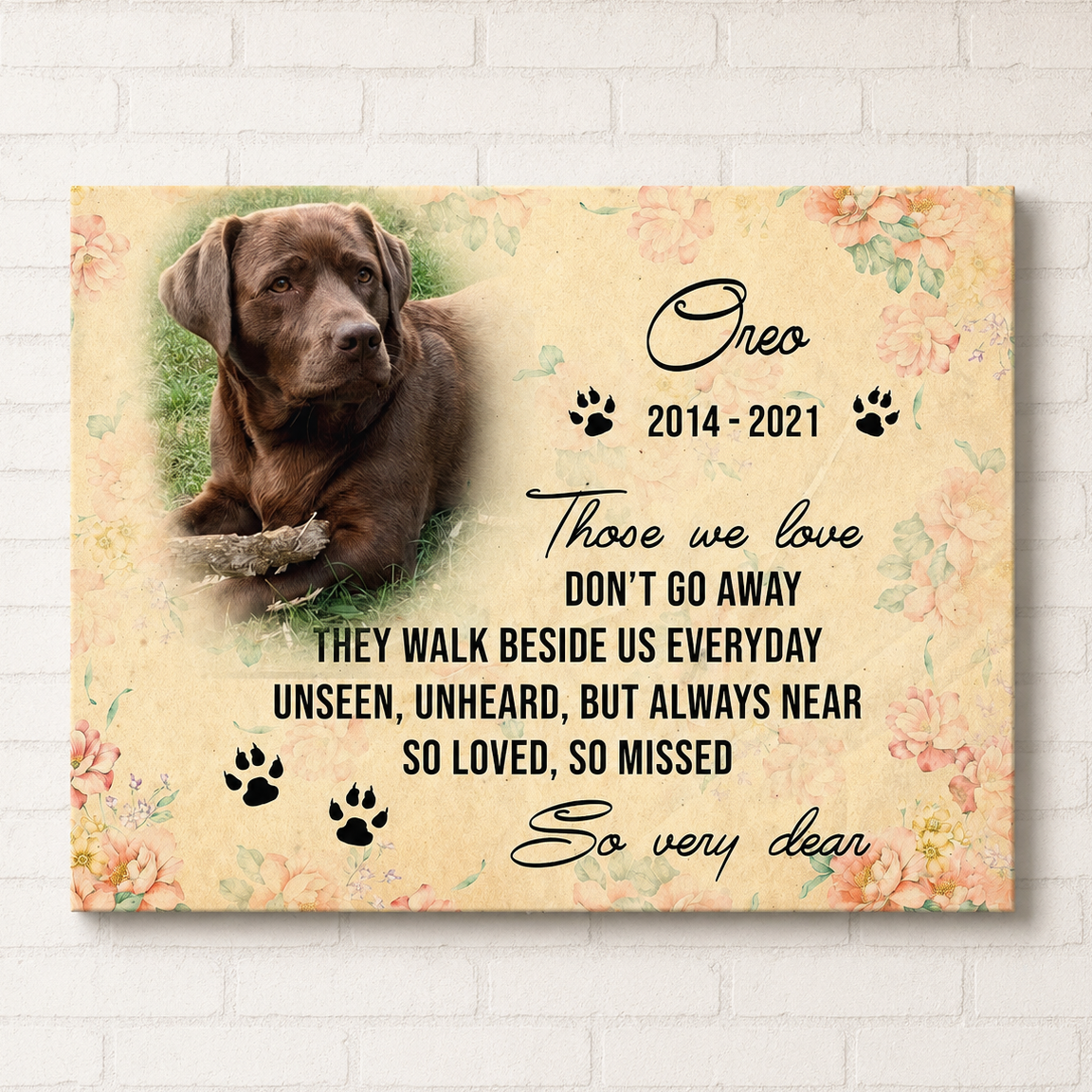 Those We Love Don't Go Away | Custom Dog Memorial Canvas | Dog Memorial Gifts