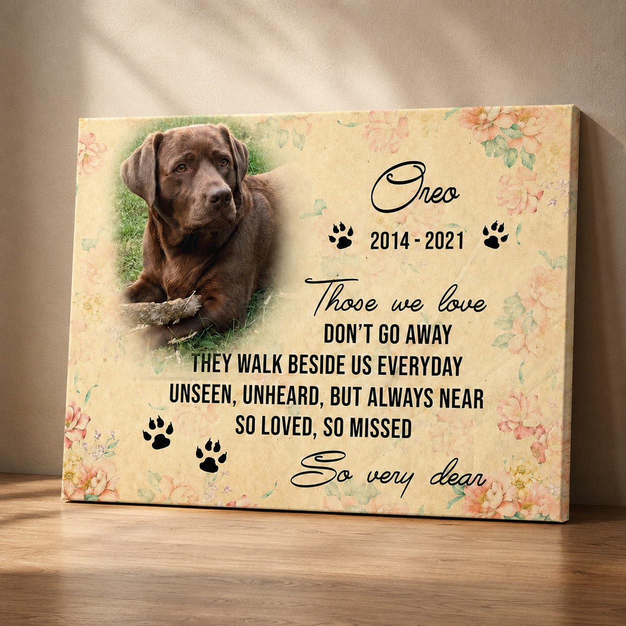 Those We Love Don't Go Away | Custom Dog Memorial Canvas | Dog Memorial Gifts