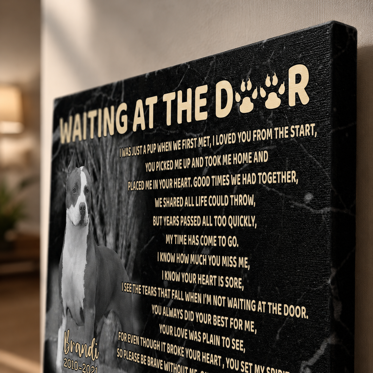 Waiting At The Door Dog Poem | Custom Dog Memorial Canvas Print