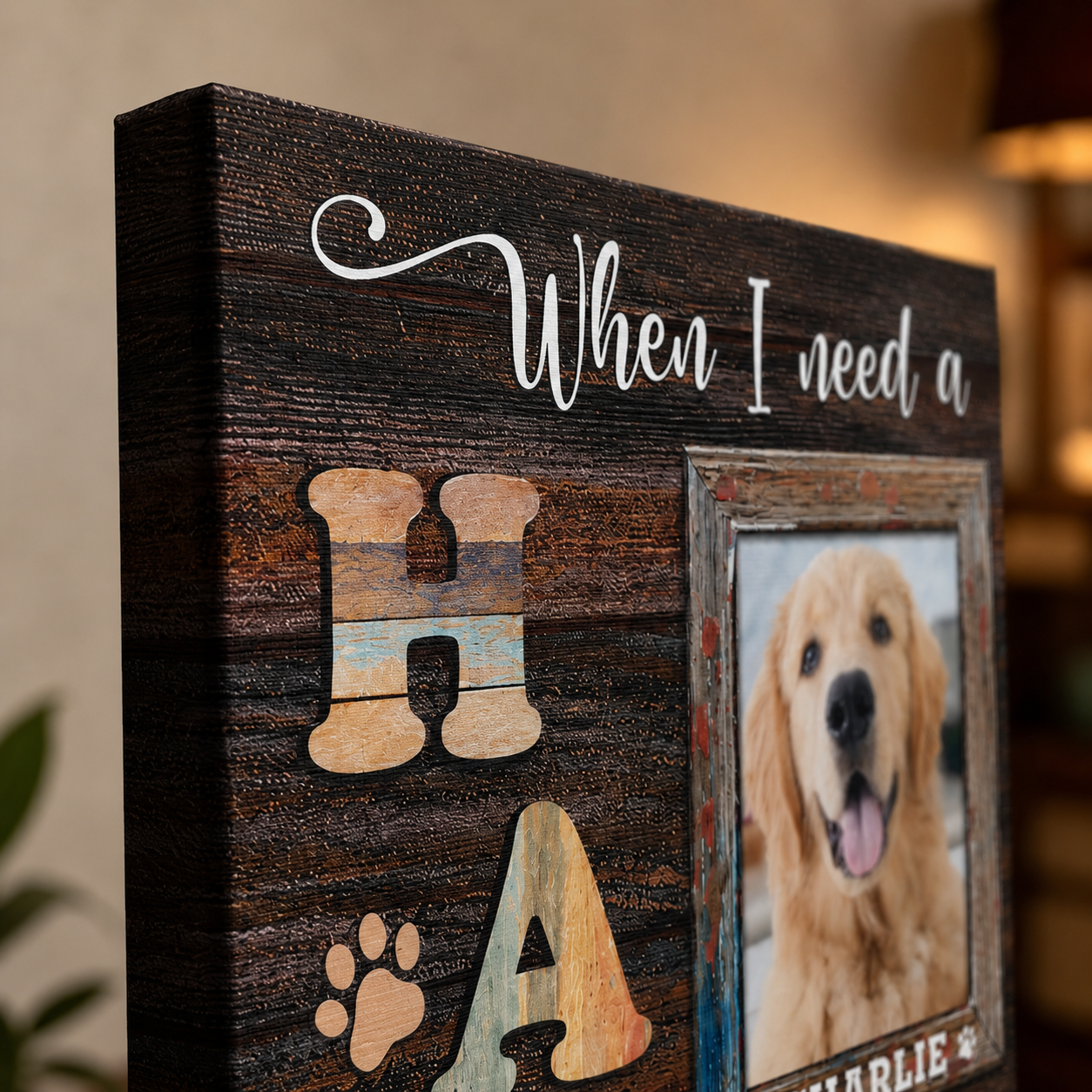 When I Need A Hand I Found Your Paw Losing Dog Quote | Custom Dog Memorial Canvas Print