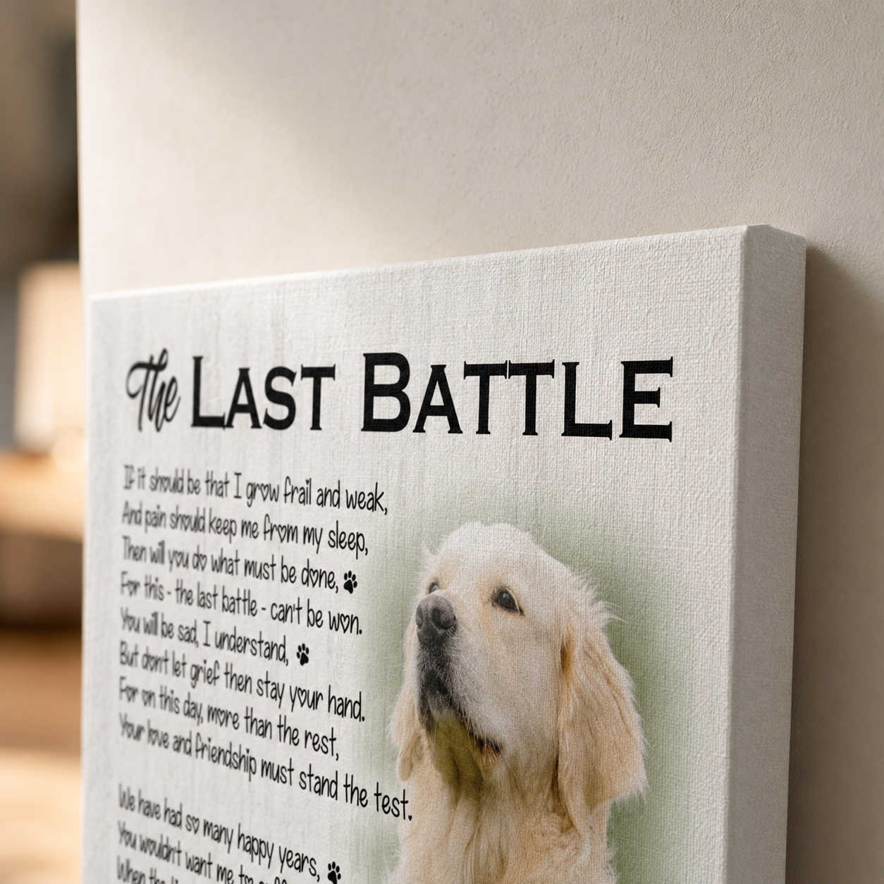The Last Battle Dog Poem | Custom Dog Memorial Canvas | Dog Memorial Gifts