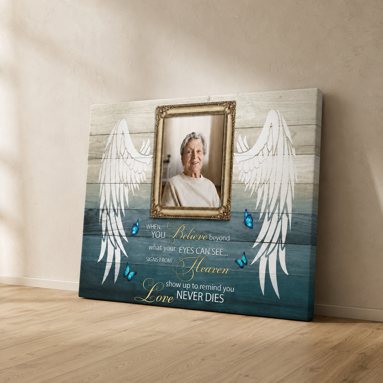 Your Wings Were Ready When You Believe Memorial Canvas | Memorial Gift For Loss